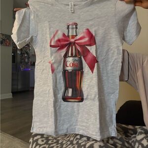Diet Coke with pink bow youth L T-shirt 
Bella Canvas brand - color Gray